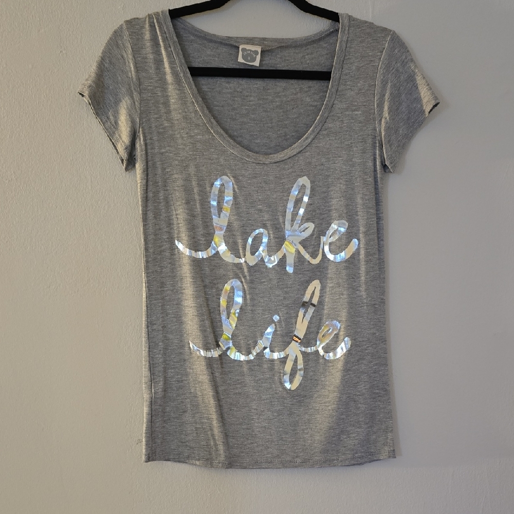 Gray 'Lake Life' Short Sleeve Tee